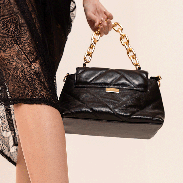 Bag Rosamango Couro Metalasse Corrente