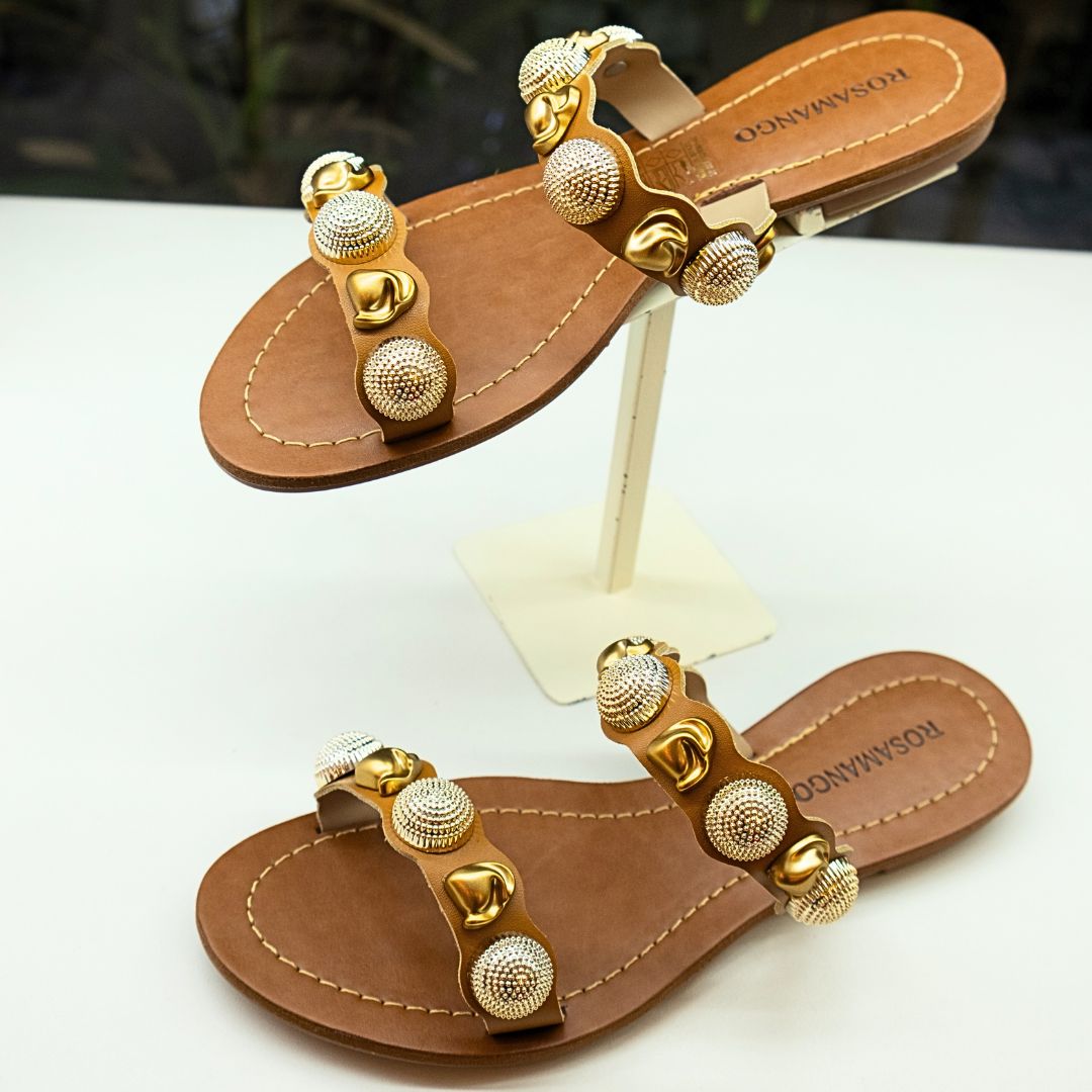 Rasteira Rosamango Big Dot Caribean