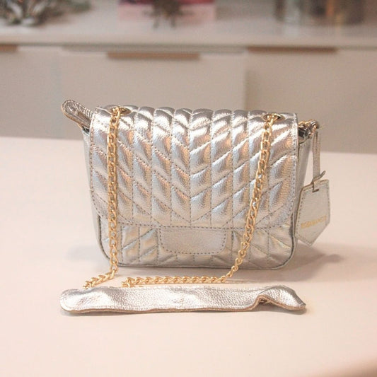 Baby Bag Rosamango Couro Metalassê Escama