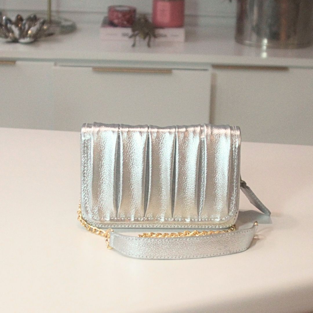 Bag Rosamango Couro Flap Metalassê Listra