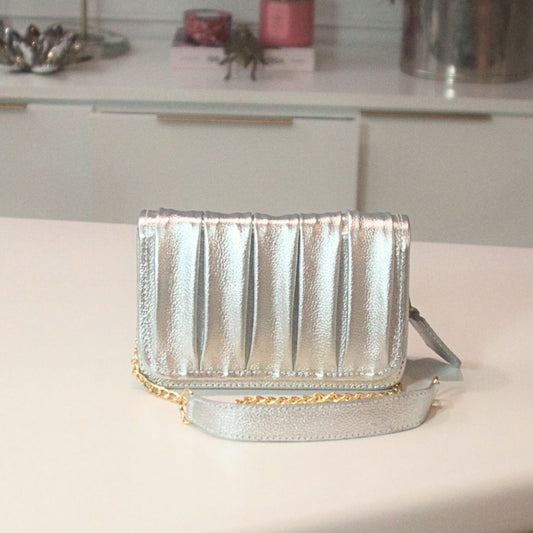 Bag Rosamango Couro Flap Metalassê Listra