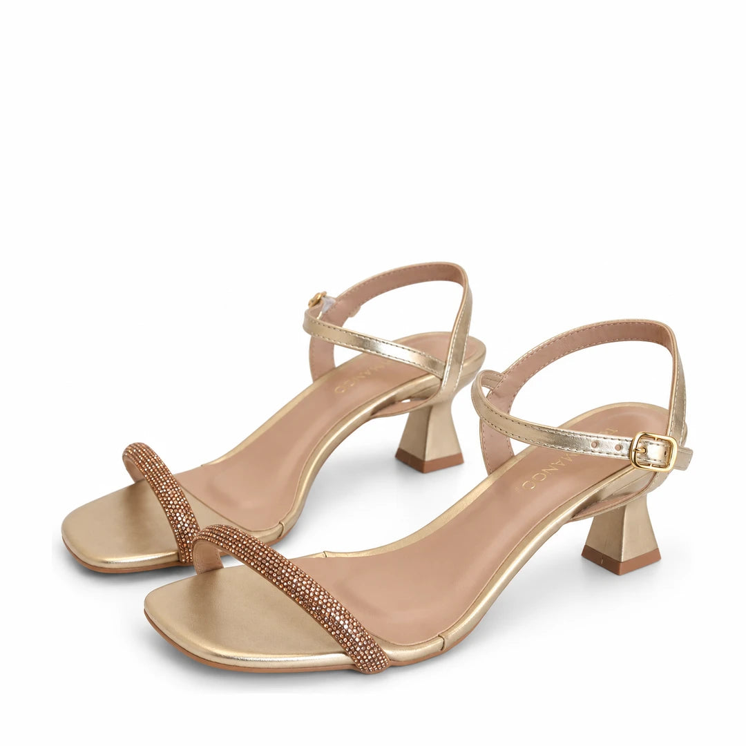 Par da sandália Betty Slim Crystal dourado light Rosamango