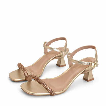 Par da sandália Betty Slim Crystal dourado light Rosamango